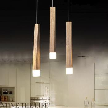 360Home Dezent minimalisierte LED-Pendelleuchte Holz design für das Esszimmer